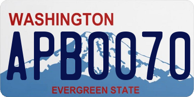 WA license plate APB0070