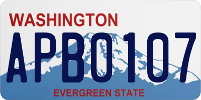 WA license plate APB0107