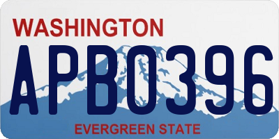 WA license plate APB0396