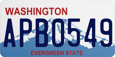 WA license plate APB0549
