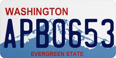 WA license plate APB0653