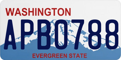 WA license plate APB0788