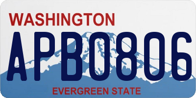 WA license plate APB0806