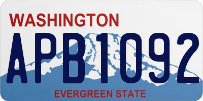 WA license plate APB1092