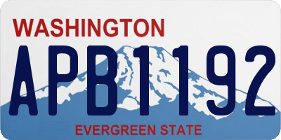 WA license plate APB1192