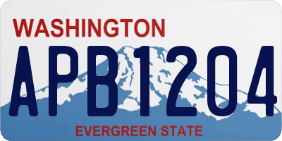 WA license plate APB1204