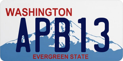 WA license plate APB13