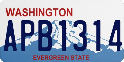 WA license plate APB1314