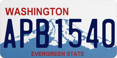 WA license plate APB1540