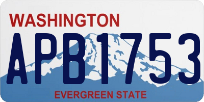 WA license plate APB1753