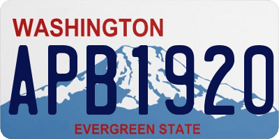 WA license plate APB1920