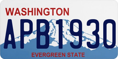WA license plate APB1930