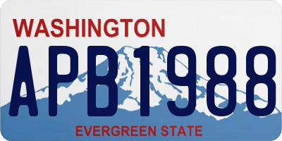 WA license plate APB1988