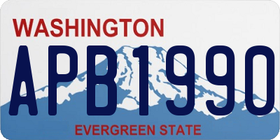WA license plate APB1990