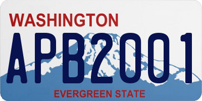 WA license plate APB2001