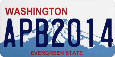 WA license plate APB2014