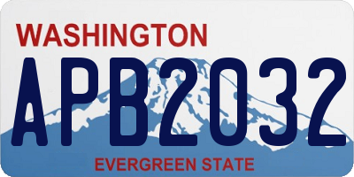 WA license plate APB2032