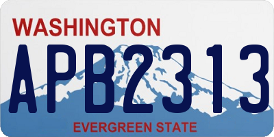 WA license plate APB2313