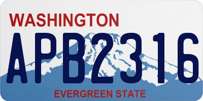 WA license plate APB2316