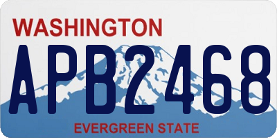 WA license plate APB2468