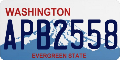 WA license plate APB2558