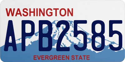 WA license plate APB2585