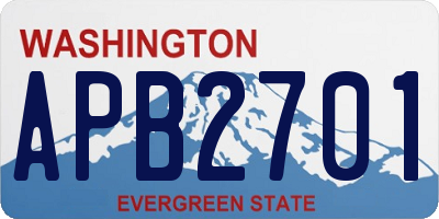 WA license plate APB2701