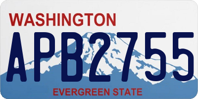 WA license plate APB2755
