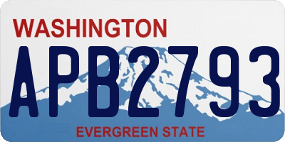 WA license plate APB2793