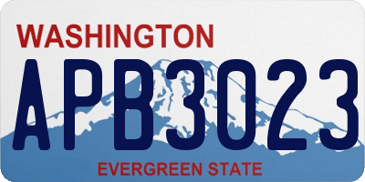 WA license plate APB3023