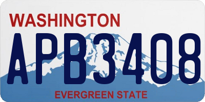 WA license plate APB3408