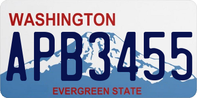 WA license plate APB3455