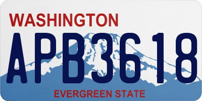 WA license plate APB3618