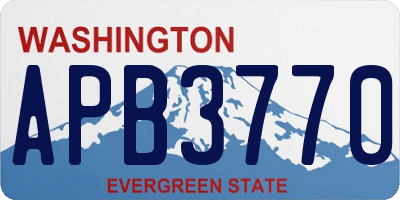 WA license plate APB3770