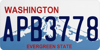 WA license plate APB3778