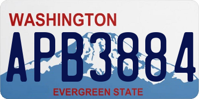 WA license plate APB3884