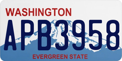 WA license plate APB3958