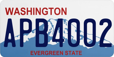 WA license plate APB4002