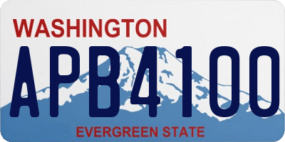WA license plate APB4100