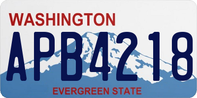 WA license plate APB4218