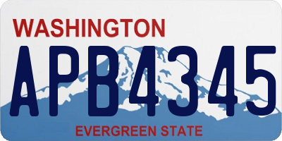 WA license plate APB4345