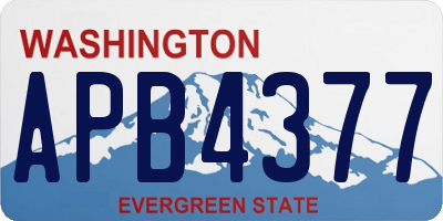 WA license plate APB4377