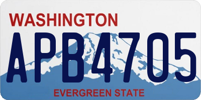 WA license plate APB4705