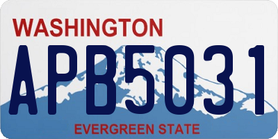 WA license plate APB5031