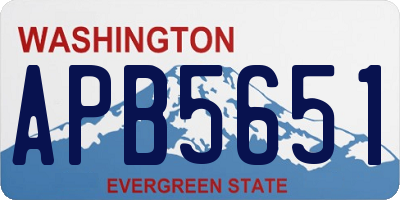 WA license plate APB5651