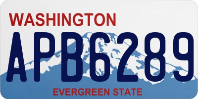 WA license plate APB6289