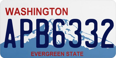 WA license plate APB6332