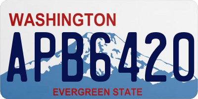 WA license plate APB6420