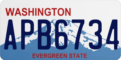 WA license plate APB6734