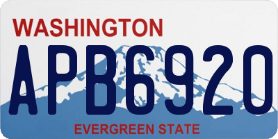 WA license plate APB6920